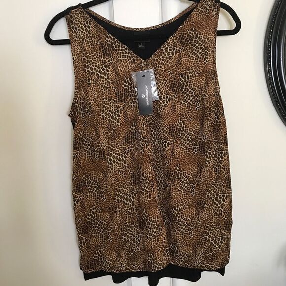 Worthington Alfie Animal Print Sleeveless Tank - Picture 2 of 7